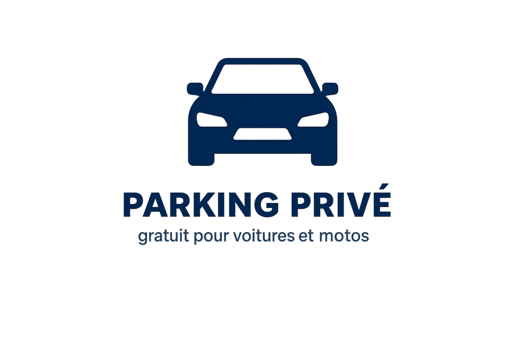 Parking privé gratuit pour voitures et motos à l’Hôtel Café de Paris de Barneville-Carteret